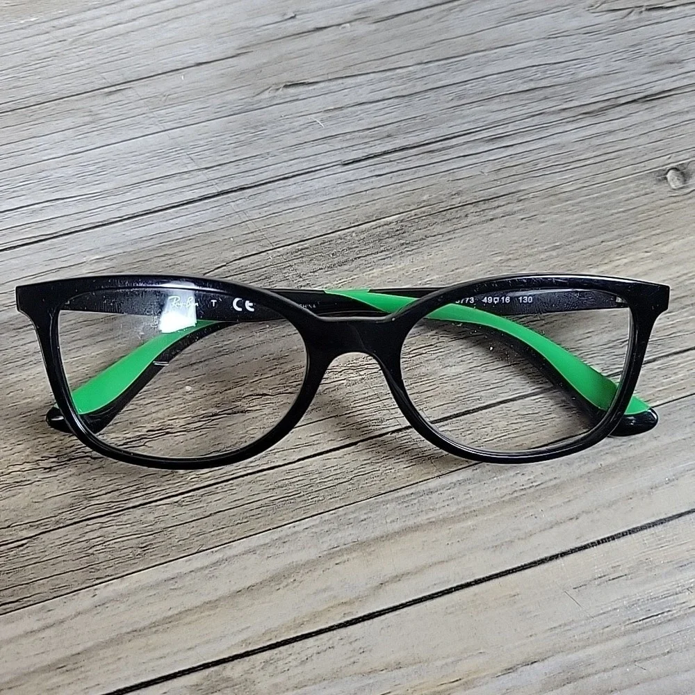 Ray-Ban RB1586 3773 Kids Eyeglasses‎ Black Green Frames Only 49-16-130 Full Rim